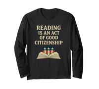Leggere è Un atto di buona cittadinanza Amante dei Libri patriottici Maglia a Manica