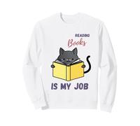 Leggere Libri è Il Mio Lavoro. Gatto bibliotecario con Libro Felpa