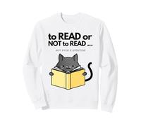 Leggere o Non Divertente Gatto Leggere Un Libro misterioso Accogliente Felpa