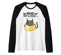 Leggere o Non Divertente Gatto Leggere Un Libro misterioso Accogliente Maglia con Maniche Raglan