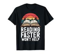 Leggere più velocemente non aiuterà la lettura di libri Retro Bookworm Geek Maglietta