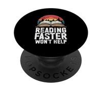 Leggere più velocemente non aiuterà la lettura di libri Retro Bookworm Geek PopSockets PopGrip Adesivo