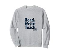 Leggere, Scrivere, insegnare: Educatori ispiratori e Amanti dei Libri Felpa, Unisex per Adulti, Grigio Melange, L