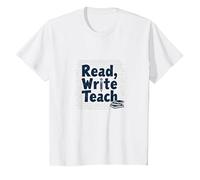 Leggere, Scrivere, insegnare: Educatori ispiratori e Amanti dei Libri Maglietta, Bambini, Bianco, 8 Anni
