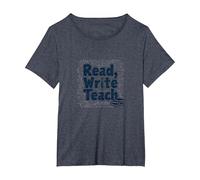 Leggere, Scrivere, insegnare: Educatori ispiratori e Amanti dei Libri Maglietta, Donna Plus-Size, Pervinca, 3X