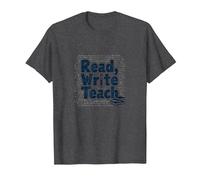 Leggere, Scrivere, insegnare: Educatori ispiratori e Amanti dei Libri Maglietta, Uomo, Grigio Scuro, M