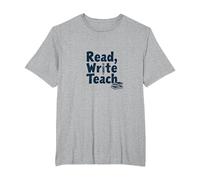 Leggere, Scrivere, insegnare: Educatori ispiratori e Amanti dei Libri Maglietta, Uomo Taglie Grandi, Grigio Melange, 5X Tall
