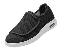 Leggere Traspiranti per la Salute,Scarpe da Uomo adattive Antiscivolo ad Ampia Larghezza per Il Comfort dei diabetici con Regolazione.Black,42