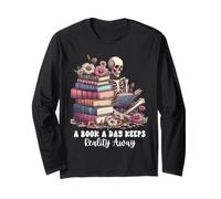 Leggere Un Libro al Giorno Tiene lontana la Realtà dai Libri di Scheletro Maglia a Manica