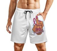 Leggeri Pantaloncini da Bagno Fuck Breast Cancer Print Costume da Nuoto Uomo Stampato Pantaloncini Mare per Vacanza Surf Piscina XL