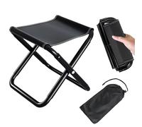 Leggero Alluminio Seggiolino,Sgabello da Caccia Pieghevole,Sgabello Pieghevole Portatile,Mini Sedia Pieghevole da Campeggio,Resistente 100kg,Per la pesca picnic escursioni caccia campeggio,Nero