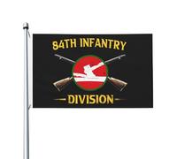 Leggero Bandiera da giardino 84th Infantry Division Crossed Rifles Flag Doppia faccia Bandiera resistente alle intemperie 3x5 Ft per dormitori,Spazi interni