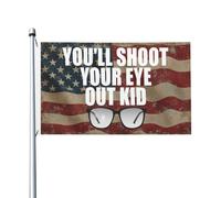 Leggero Bandiera da giardino You'Ll Shoot Your Eye Out Kid Flag Doppia faccia Bandiera in poliestere 3x5 Ft per dormitori,Feste e celebrazioni