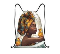 Leggero Borsa Coulisse African Women Sacca Zaino Sportivo Fashion Sacca Sportiva per Uomo Yoga Piscina 36X42cm