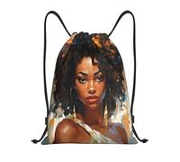 Leggero Borsa Coulisse Art Painting African Women Zaino Palestras Fashion Borsa Palestra Scuola per Spiaggia Festival Piscina 36X42cm