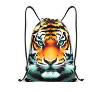 Leggero Borsa Coulisse Little Fat Tiger Head Zaino da Viaggio Fashion Sacca Ginnastica per Sport Piscina Adulto 36X42cm