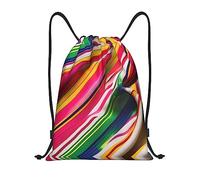 Leggero Borsa Coulisse Rainbow Stripe Zaino Palestras Unisex Sacca Sportiva per All'aperto Vacanze Yoga 36X42cm
