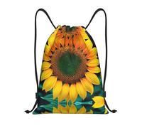 Leggero Borsa Coulisse Rainbow Sunflower Gym Sack Fashion Sacca Sportiva per Festival Yoga Spiaggia 36X42cm