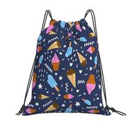 Leggero Borsa Sportiva da Palestra Ice Cream On Blue Print Zainetti Fashion Sacca Sportivo per Piscina Sport Viaggi 36X42cm