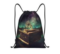 Leggero Coulisse Tasche Dream Music Box Print Zaino da Viaggio Personalizzato Sacco Sportive per Nuoto Yoga Adulto 36X42cm