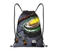 Leggero Coulisse Tasche Fish Hook with Fishing Lure Rod, Stampa Sacca Sportiva, Fashion Sacca Zaino Sportivo, per Adulto Nuoto 36X42cm