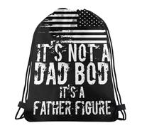 Leggero Coulisse Tasche It's Not A Dad Bod It's A Father Figure Gym Sack Unisex Borsa Palestra Scuola per Adulto All'Aperto Uomo 36X42Cm