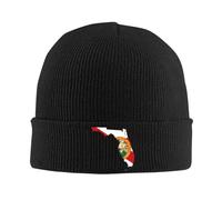 Leggero Maglia Cappello Florida State Map with Flag Berretto a Maglia Invernale Fisherman Beanie Cappello per Uomo all'aperto,Bici,Invernale