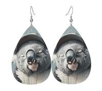 Leggero Orecchini Di Cuoio Sleeping Koala Cap Orecchino Da Donna Confortevoli Orecchini Pendenti Per Festa Della Mamma Vacanze Festa