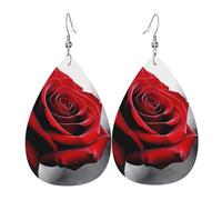 Leggero Orecchini Donna Black And White Red Rose Orecchino Da Donna Confortevoli Orecchini Pendenti Per Vacanze Festa Bambina