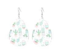 Leggero Orecchini Donna Pendenti Cute Cactus And Heart Orecchino da Donna Confortevoli Teardrop Orecchini per Vacanze Bambina Festa
