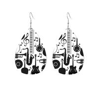 Leggero Orecchini Donna Pendenti Jazz Music Guitar Pattern Orecchino da Donna Stampa Orecchini Bambina per Decorazioni Vacanze Bambina