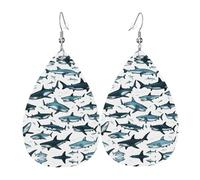 Leggero Orecchini Donna Pendenti Shark Pattern With Various Gestures Print Ciondolo Orecchio Confortevoli Orecchini Pendenti per Compleanno Festa della mamma Festa