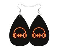 Leggero Orecchini Headphones Orange Neon Style Light Icon Music Wave Ciondolo Orecchio Confortevoli Orecchini Pendenti Lunghi Per Vacanze Compleanno Festa