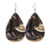 Leggero Orecchini Pendenti Donna Cowboy Black Hat Western Boots Orecchino Da Donna Confortevoli Orecchini Pendenti Lunghi Per Festa Bambina Vacanze