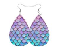 Leggero Orecchini Pendenti Donna Scale Fishs Gold Purple Fish Scale Fishs Ocean Fish Ciondolo Orecchio Confortevoli Orecchini Pendenti Per Festa Bambina Vacanze
