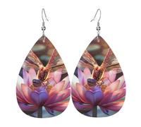 Leggero Orecchini Realistic Dragonfly Lotus Waterdrop Di Orecchino Confortevoli Orecchini Pendenti Per Festa Della Mamma Festa Vacanze