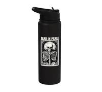 Leggi In Pace Scheletro Libro Amante Bookworm Libro Divertente Libro Stainless Steel Insulated Water Bottle