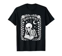 Leggi in Pace Skeleton Book Reader Halloween Bookworm Maglietta
