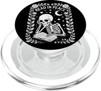 Leggi in pace Skeleton Book Reader Halloween Bookworm PopSockets PopGrip per MagSafe