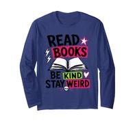 Leggi Libri Be Kind Stay Strano Punk Emo Divertente Amante dei Libri Maglia a Manica