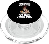 Leggi Libri Bere Caffè Cani da compagnia Combattere il male Bookworm Dog PopSockets PopGrip per MagSafe
