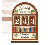Leggi libri: decorazione per librerie, regali per gli amanti dei libri per donne, tracker di lettura in legno. Il pezzo decorativo per la biblioteca domestica per ispirare la tua di