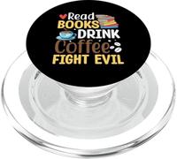 Leggi Libri Drink Coffee Fight Evil PopSockets PopGrip per MagSafe