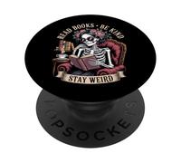 Leggi Libri Sii gentile Rimani Strano Scheletro Ragazza Leggere Goth PopSockets PopGrip Adesivo