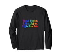 Leggi Libri. Sollevare Pesi. Combatti i fascisti. LGBTQ+ Maglia a Manica