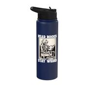 Leggi libri Stay Strano Libro Amante Scheletro Libro Divertente Stainless Steel Insulated Water Bottle