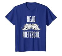 Leggi Nietzsche Philosopher Baffi Camicia - Regalo filosofico Maglietta, Bambini, Blu Reale, 2 Anni