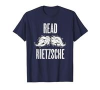 Leggi Nietzsche Philosopher Baffi Camicia - Regalo filosofico Maglietta, Uomo, Navy, L
