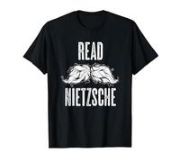 Leggi Nietzsche Philosopher Baffi Camicia - Regalo filosofico Maglietta, Uomo, Nero, M