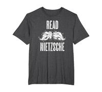 Leggi Nietzsche Philosopher Baffi Camicia - Regalo filosofico Maglietta, Uomo Taglie Grandi, Grigio Scuro, 6X Tall